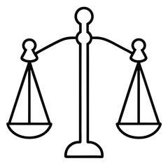 silhouette Justice and equality line icon on white background