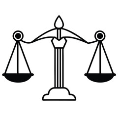 silhouette Justice and equality line icon on white background