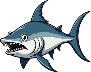 Obraz premium Cute cartoon a illustrator vector barracuda