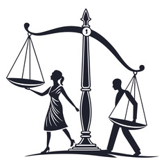 silhouette Justice and equality line icon on white background