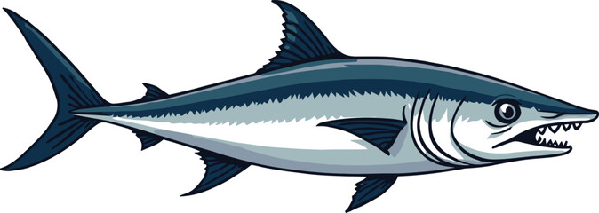 Cute cartoon a illustrator vector barracuda