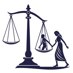 silhouette Justice and equality line icon on white background