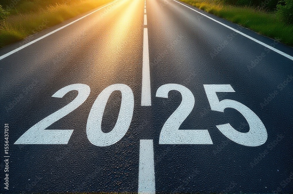 Poster a road sign with the number 205, often used for navigation and wayfinding..new year 2026.