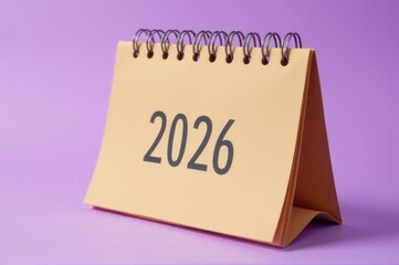 A calendar with the year 2026 written on it, useful for planning and organization..New Year 2026.