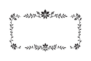 Floral Decorative Frame Silhouette