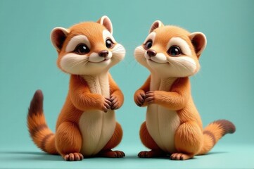 Two small animals stand together, possibly friends or partners..New Year 2026.