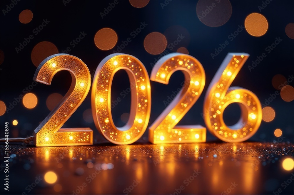 Poster close up shot of a lighted sign with the text '2020' displayed prominently..new year 2026.