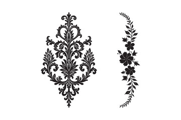 Floral Silhouettes and Home Family Icons