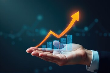 A person holds a chart showing upward trend, ideal for motivational or educational contexts..New Year 2026.
