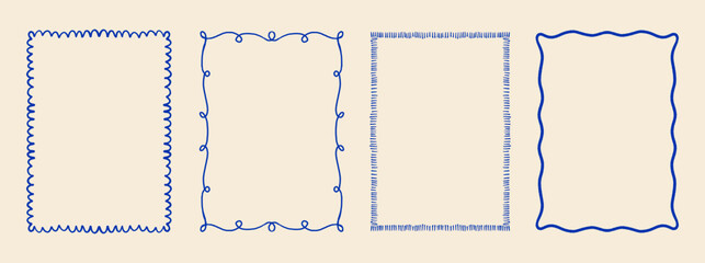 Minimalist hand drawn vector frames collection. Art for greeting cards, wedding invitations, poster design, postcards, branding, logo design, background.