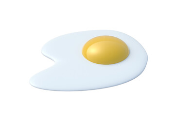 Fried egg isolated on white background. 3d render