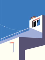 Fototapeta na wymiar house on the roof