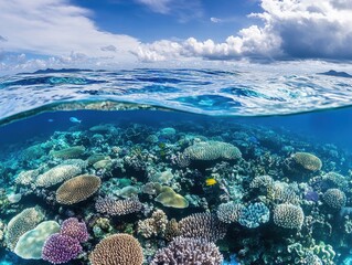 Underwater view of vibrant coral reef