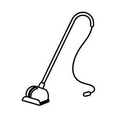 Shop vacuum with long hose attachment in line drawing Vector illustration