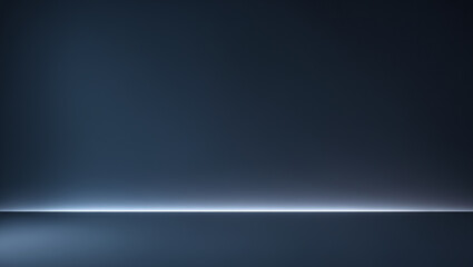 Dark background. Blue wall and floor with light in the center