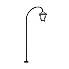 Modern streetlamp with curved pole and light fixture Vector illustration
