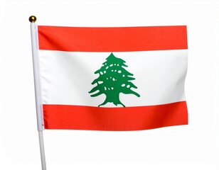 白背景にレバノンの国旗