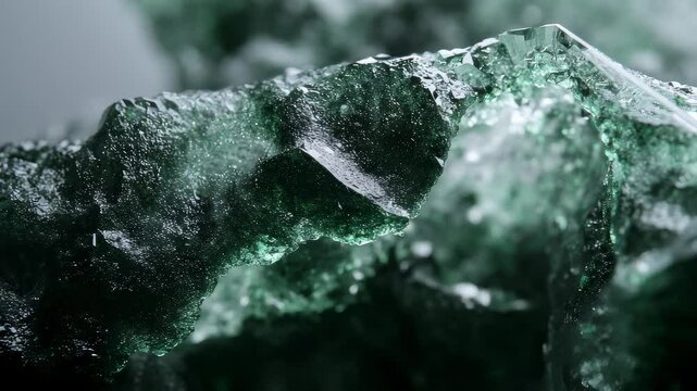 Macro Green Ice Crystal Texture Background