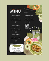 Smoothie shop menudesign template 