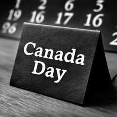 Fototapeta premium Canada day celebration card with calendar in background. for holiday promotions, event reminders, and patriotic themes.
