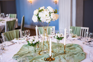 Cozy decoration of Beautiful romantic elegant wedding