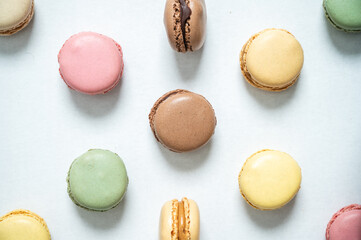 Tasty desserts of macarons.