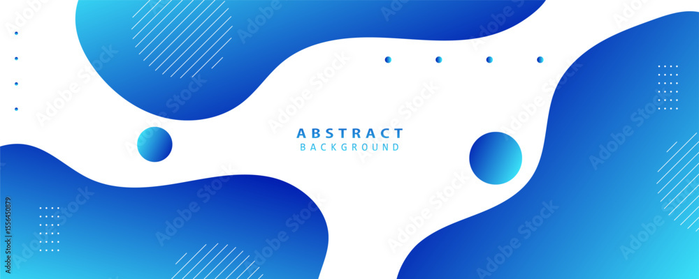 Aufkleber blue and white abstract gradient background with fluid curves and tech dots. perfect for web banners