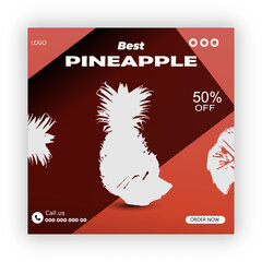1Pineapple fruit social media post design template


