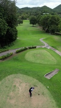 파타야 가성비 최고 뿌딸루앙 골프장의 골프코스, 초록색&nbsp;골프장&nbsp;필드와&nbsp;그린의&nbsp;가슴이&nbsp;뻥뚫리는&nbsp;풍경 
