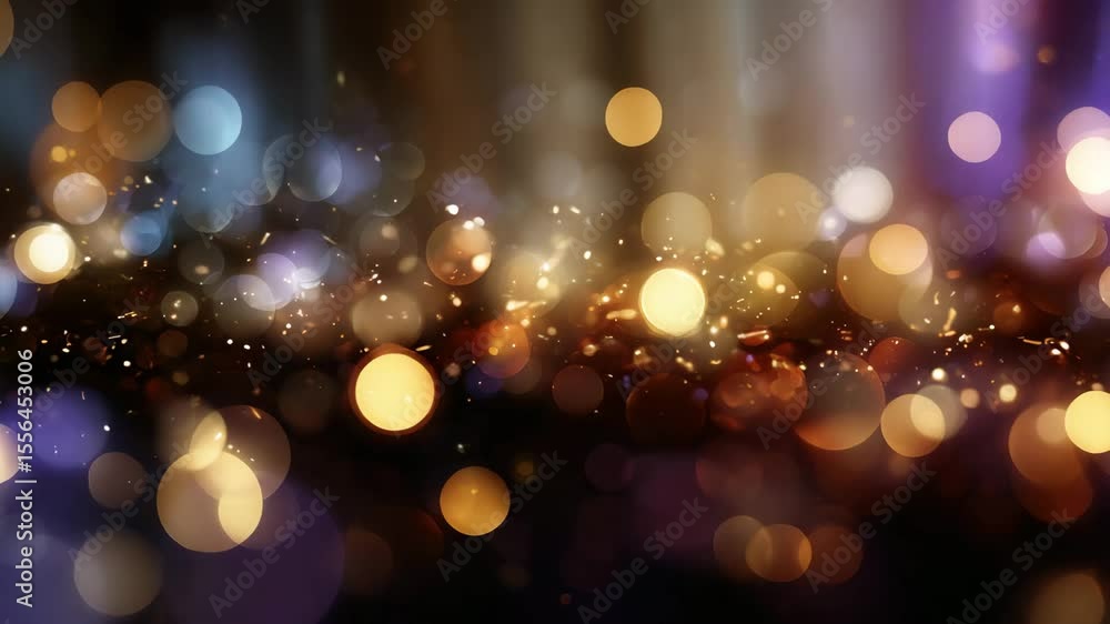 Aufkleber Festive shimmering lights and bokeh create a magical atmosphere. Ideal for Christmas, New Year or special occasion videos. Dynamic background of shimmering and flashing lights.