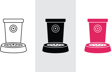 Automatic pet feeder dispenser vector illustration for food and water bowl supply design icon editable stock vector illustration