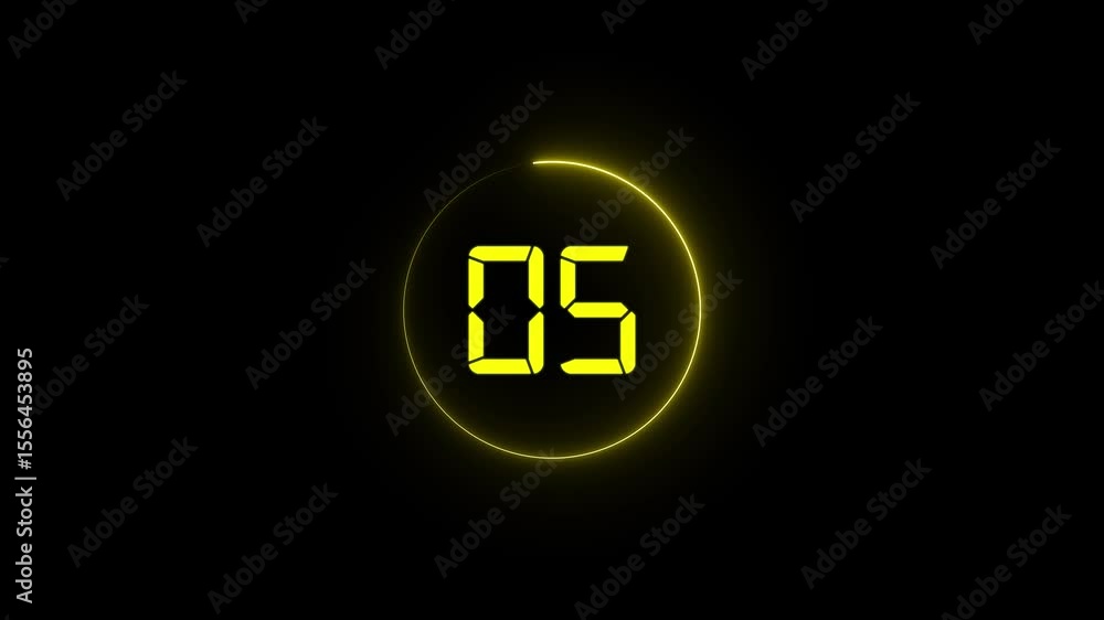 Poster 10 to 0 countdown animation with neon circle .animated 10-second countdown with a glowing neon circl