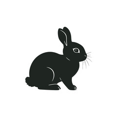 Black Rabbit Silhouette Vector Illustration for Wildlife and Easter Design Projects