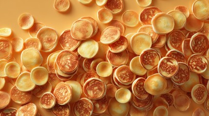 Mini pancakes cereal a delightful dessert breakfast menu concept features serving size considerations Food backdrop from a top view with copy space