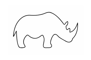 Black outline of a rhinoceros animal wildlife
