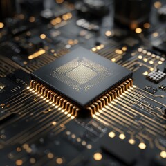 semiconductor Circuit Board CPU Processor Microchip, Central Computer Processors CPU concept,