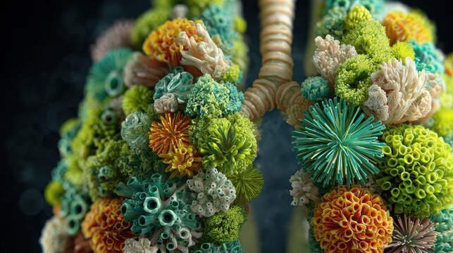 Exploring the intricate interaction between human respiratory structures and viral pathogens a 3d visualization of cellular dynamics