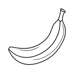line art of single banana food item on the white background 