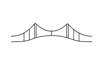 Suspension bridge structure outline architecture engineering