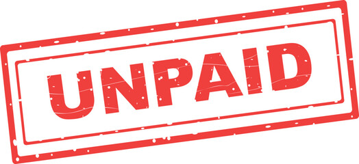 vector illustration red rubber stamp unpaid text
