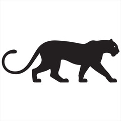 Minimal Black Panther Logo Design, Silhouette Style Vector Graphic, Modern Minimalist Panther Icon for Branding and Logo Projects

