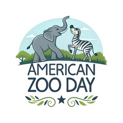 American Zoo Day Animal Icon Design