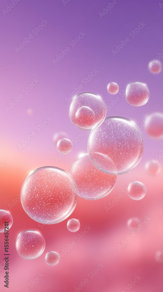 Poster soft pink bubble gradient background with blur