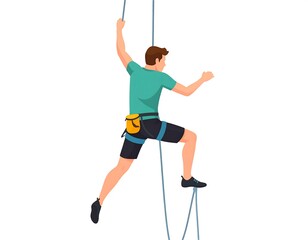 Climber ascending a rope