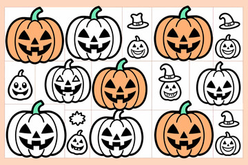 Halloween Pumpkin Coloring Page - Spooky Fun for Kids and Adults - Printable Jack-o'-Lantern Designs - Perfect for Halloween Crafts and Decorations - Fall Activity