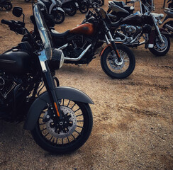 retro motorcycles on the beach