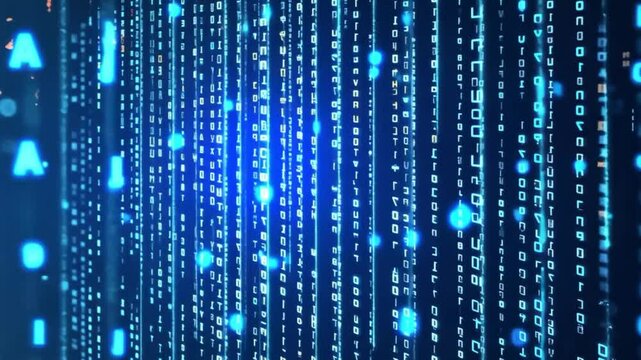 Abstract Digital Rain: Binary Code Cascade