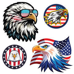 american eagle with american flag