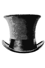 Obraz na płótnie Canvas Circus ringmaster top hat halftone grunge vector design element