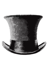  Circus ringmaster top hat halftone grunge vector design element © ink drop